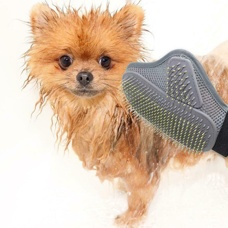 Pet Dog Cat Palm Shape Grooming Bath Brush Comb Massage Hair Rubber Glove