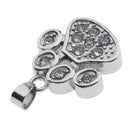 Dog Cat Paw Shape Stainless Steel Cremation Ash Urn Pendant Memorial Jewelry