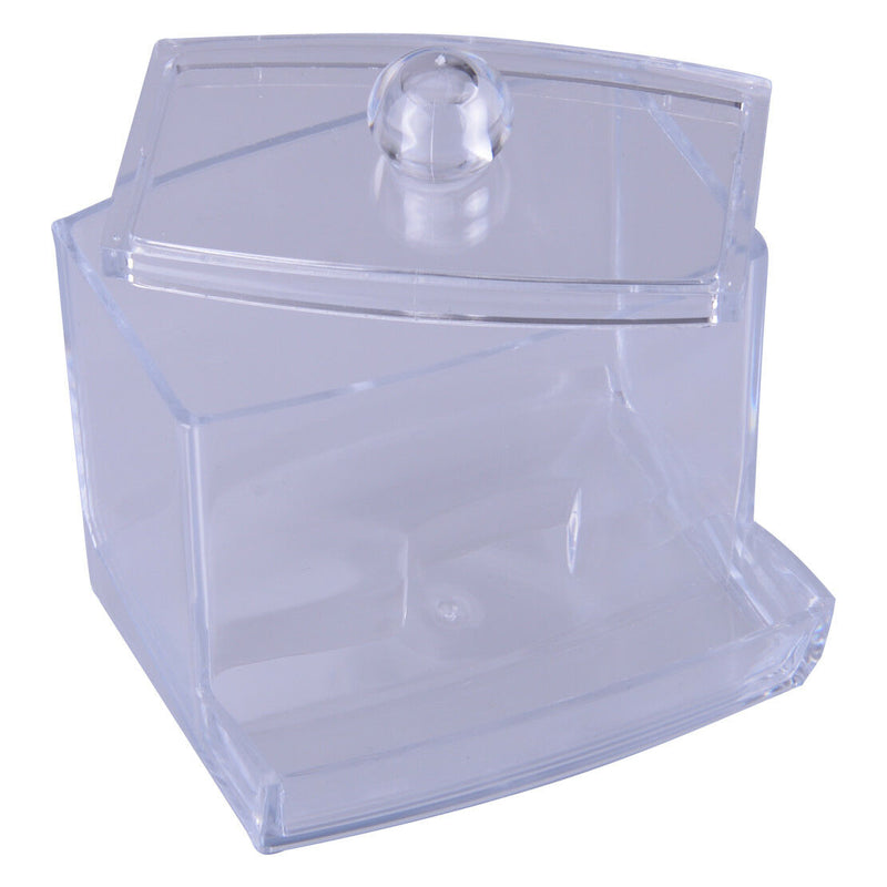 Clear ABS Makeup Cotton Swabs Stick Holder Bin Storage Organizer Container Box