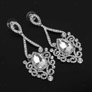 Bridal Diamante Crystal Rhinestone Chandelier Earrings Wedding Prom Jewelry