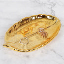 Fine trendy Jewelry plate storage tray ceramic key plate electroplating gol R2E1