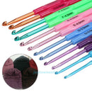 12pcs Multi Colour Aluminum Crochet Hooks Yarn Knitting Needles Set Kit Craft