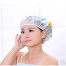 Women Cute Waterproof Elastic Plastic Shower Bathing Salon Hair Cap Hat ES
