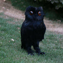 Lifelike Feather Owl Decoy Bird Repellent Scarecrow Halloween Decor Black