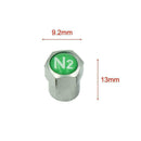 4X Nitrogen N2 Auto Car Valve Stem Cap/Caps Wheel Tire Chrome Sliver Univer U8K2