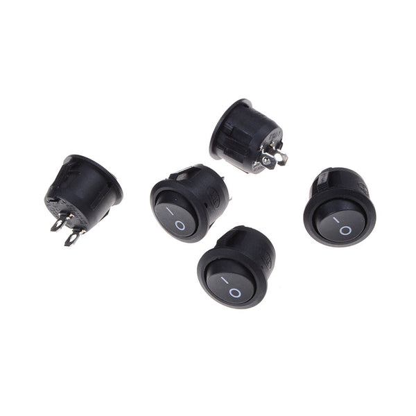 5 X Car 12V ON/OFF Round Rocker Boat Toggle Switch Push Button Black JR