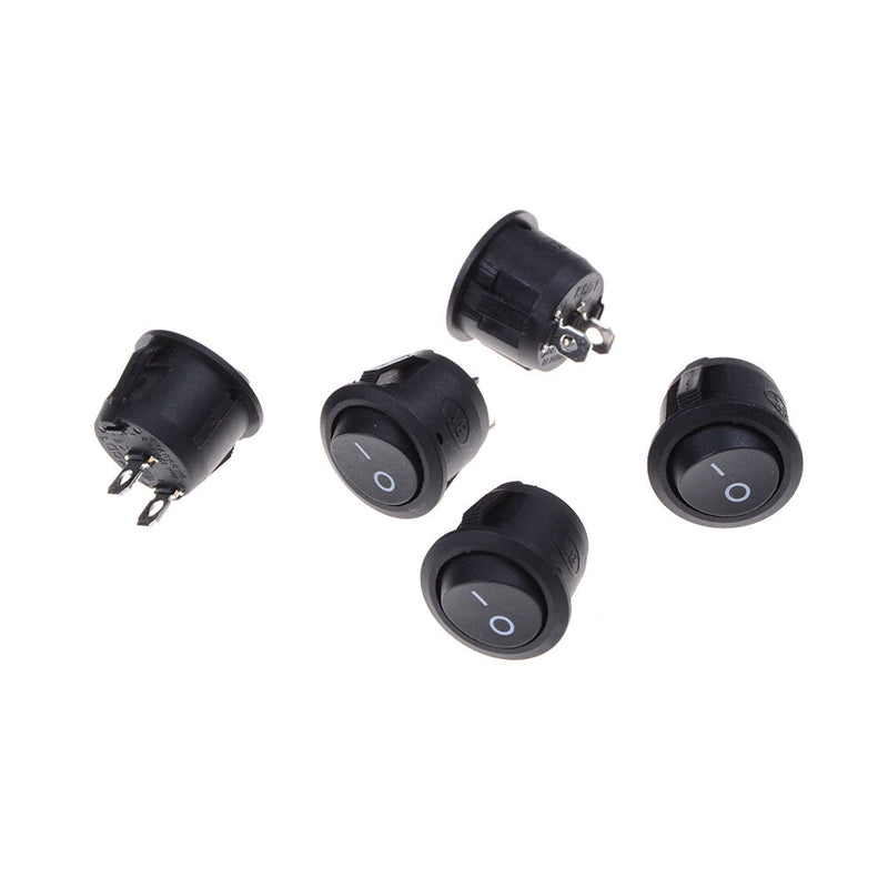 5 X Car 12V ON/OFF Round Rocker Boat Toggle Switch Push Button Black JR