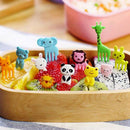 10pcs/pack Animal Farm Fruit Fork Mini Cartoon Children Snack Cake Dessert  S6S1