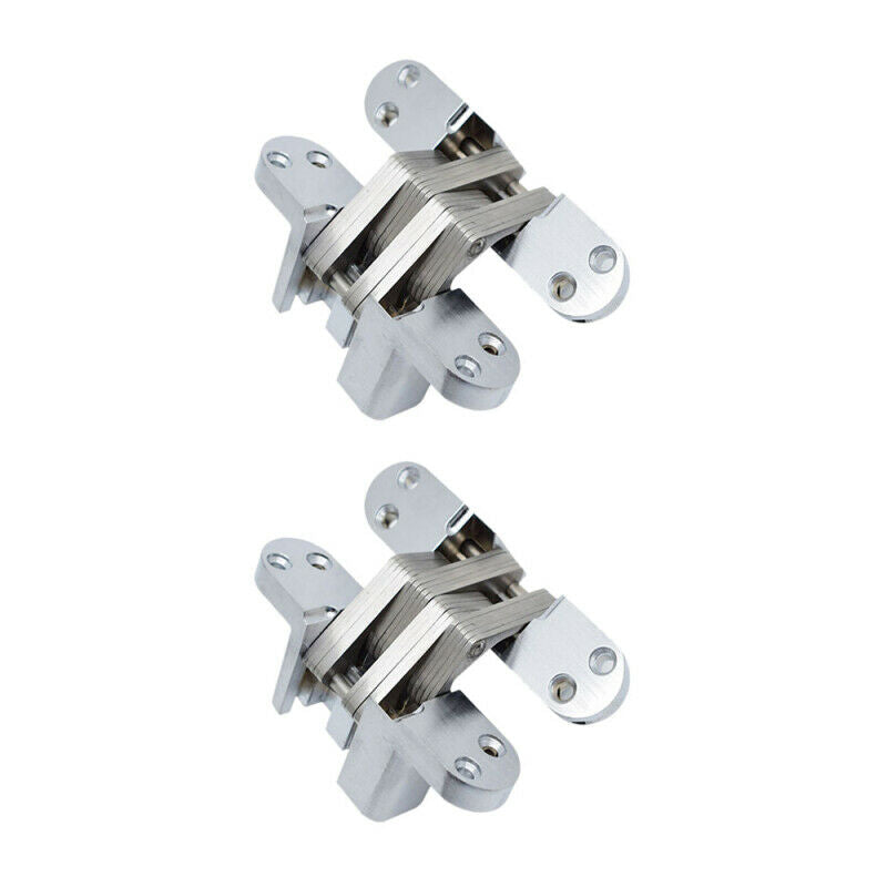 2 x Hidden Cross Hinge Invisible Concealed Hinges Folding Door Hinge D GRH