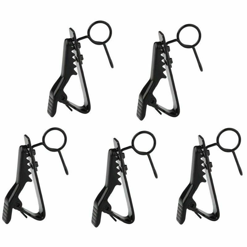 5 Pcs Ring Mini 7.5 mm Microphone Clip Holder Tie Clip Collar Clip Practica