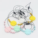 Baby Food Grade Silicone Sunflower Chain Flower Pendant Beads Necklace Teet T2D8