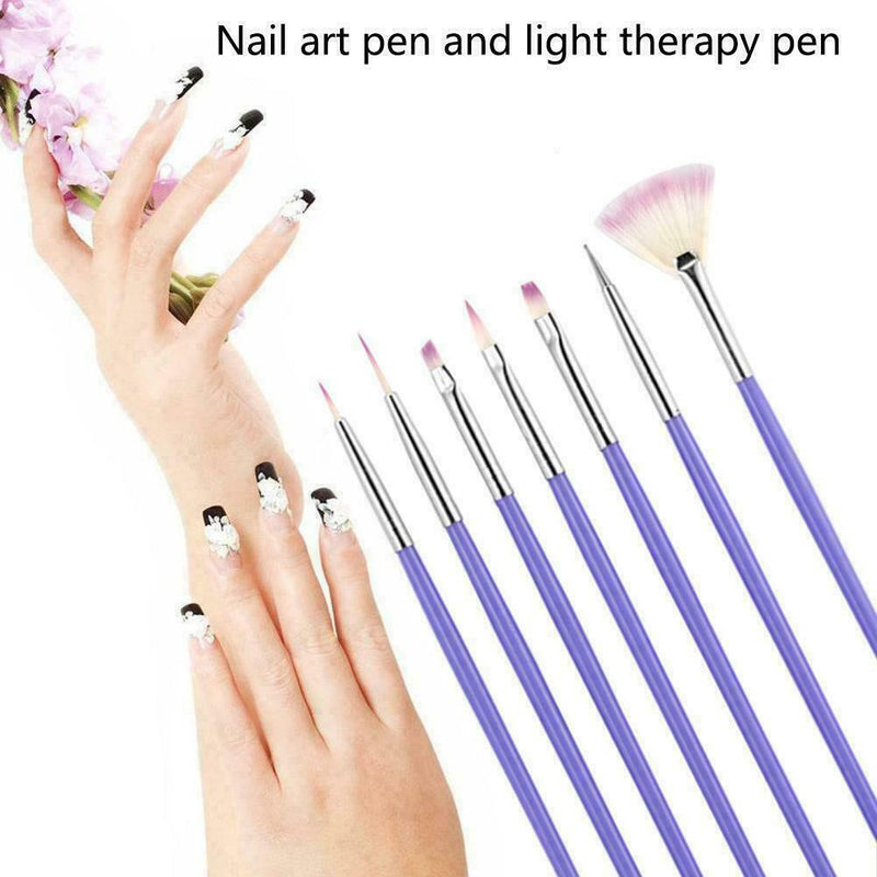 7pcs/set Acrylic Nail Art UV Gel Carving Pen Brush Powder Liquid V0A5