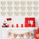 10pcs/bag Wooden Hollow Out Love Heart Pendant Wedding Party Festival Decor A