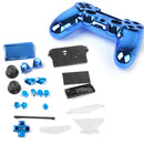 Chrome Blue Full Housing Shell Case Button Kit Parts for Sony PS4 Controller