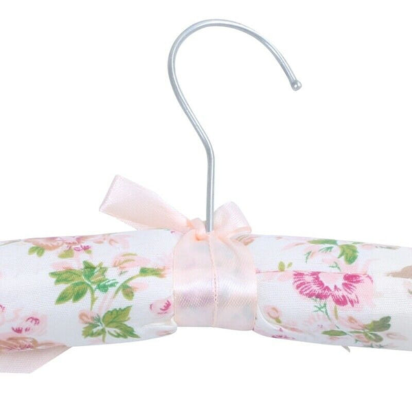 1 Set (5 pcs) Pastoral Floral Print Cotton Padded Cloth Hanger T4D8