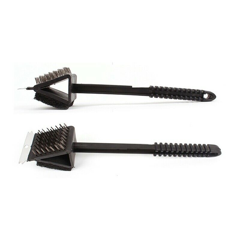 3in1 BBQ Cleaner Copper Wire BBQ Grill Brush Stainless Steel Long Handle Ba