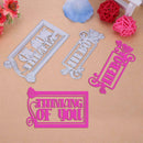 2pcs Hero Thinking Of You Cutting Dies Stencil Scrapbook Embossing DIY Card