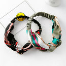 Fashion Summer Bohemian Cross Headband Scarf Elastic Hair Band Retro Floral
