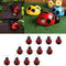 12Pcs Mini Metal Ladybug Fence Hanger Wall Hanging Outdoor Garden Decor - Red -
