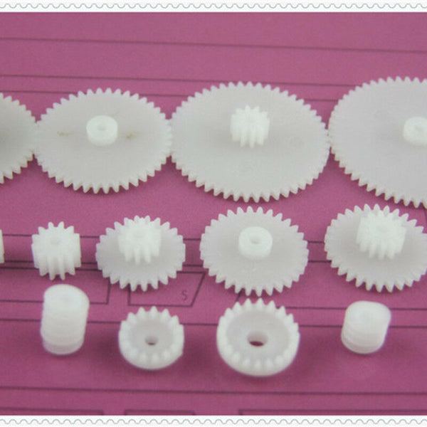 80Pcs Plastic DIY Robot Gear Set Single Double Layer Shaft Sleev Axle Crown R3P1