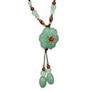 Ethnic Necklace Glass Glazed Flower Natural Stone Choker Necklace Handmade