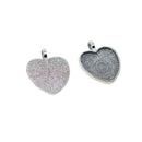 20x 25.4mm Heart Pendant Blank Cabochon Base Setting Tray DIY Jewelry Making