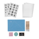 1 Set Rubber Stamp Carving Kit - RUBBER STAMP BLOCKS, CARVING CHISELS, CUTTING