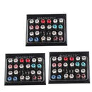 Pack of 12 Pairs Mixed Color Round Crystal Magnetic Earrings for Women Men