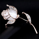Opal Flower Brooch Pin Rhinestone Crystal Dress Wedding Party Brooch Jewe TEUS