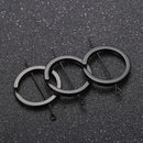 20x  DIY 25mm Black Keyring Keychain Split Ring Chain Key Rings Jewelry FT