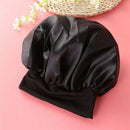 Large Satin Night Sleep Cap Hair Black Hat Head Cover Wide Band Adjust Elastic s