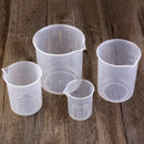 Set of 4 Measuring Cup Labs Plastic Graduated Beakers 50ml 150ml 250ml 500m E9S5
