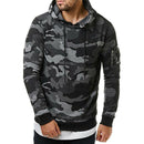 Men Fashion Warm Camouflage Print Hooded Sweatshirt Male Casual Hip Hop Sli