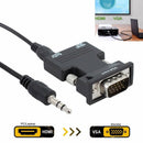 1080P HDMI Female to VGA Male with Audio Output Cable Converter Adapter Lead Top