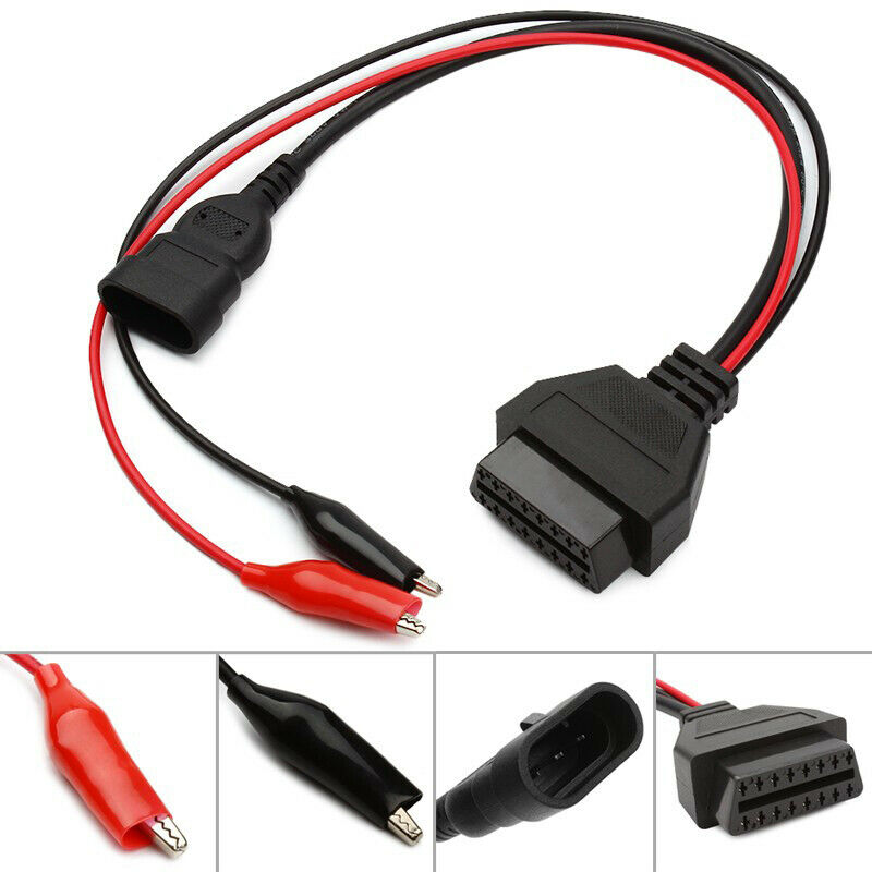 For Fiat 3 Pin Alfa Lancia to 16 Pin OBDII OBD2 obd-II Connector Adapter Au