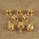 20 Pieces Golden Crowns Charms Pendants DIY Craft Jewelry Making
