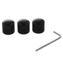3PCS Metal Dome Knobs Knurled Barrel for Electric Guitar Parts Black