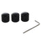 3PCS Metal Dome Knobs Knurled Barrel for Electric Guitar Parts Black