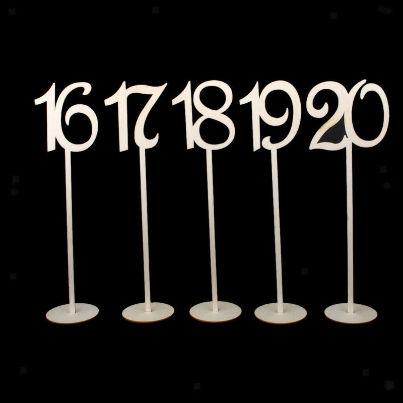 1-30 Wooden Table Numbers with Holder Base for Wedding Home Party Table