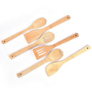 6 Piece Bamboo Utensil Set, Wooden Cooking Spoons and Spatulas, Kitchen TooS Kw