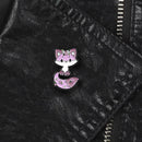 Cartoon Cute Fox Brooch Flower Badges Jacket Clothes Jewelry Gift (Black)