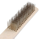 5X(8" Length 6 Rows Brass Bristle Wood Handle Wire Scratch Brush P5J4)