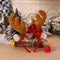 Antler Elk Hair Hoop Headband Red Nose for Xmas Kid Costume Party Prop (C) A#S