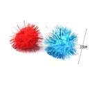 3.5cm Glitzy Tinsel Sprayed Pompoms Balls Cat Toys B