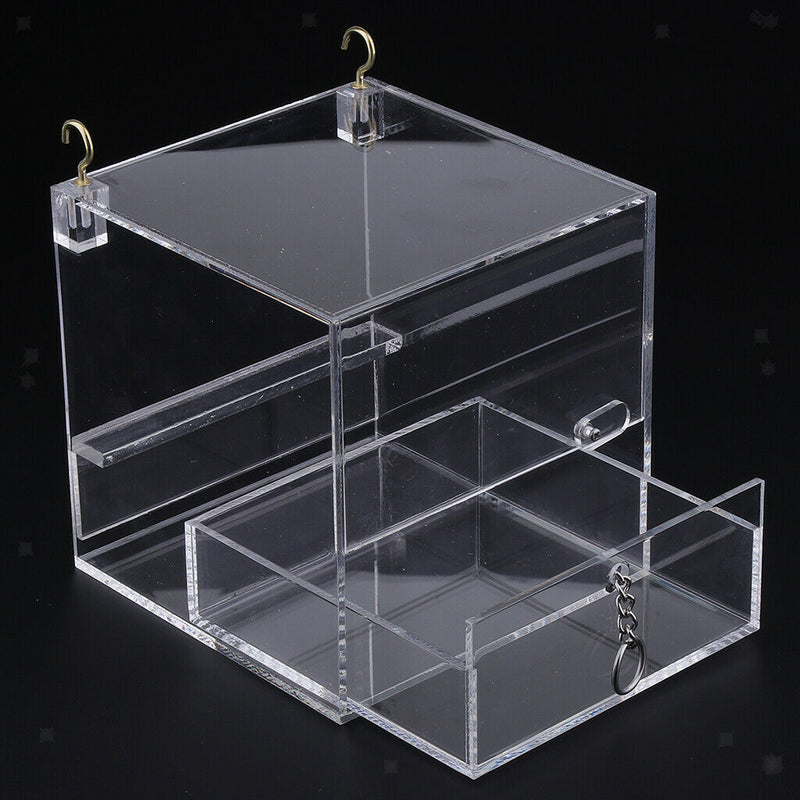 Pet Feeder Food Water Feeding Box For Small Medium Large Birds S