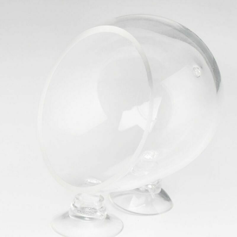 New Crystal Glass Live Plant Cup Red Shrimp Aquarium Holder FishTank G6V8