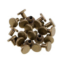 40 Sets 8mm Leather Craft Belt Wallet Solid Brass Nail Rivets Chicago Screw