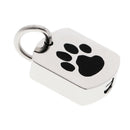 Stainless Steel Paw Print Tag Pendant Urn Ashes Keepsake Cremation Jewelry