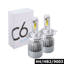 1pair COB H4 C6 3800LM 36W LED Car Headlight Kit Hi/Lo Turbo Light Bulbs 6000J&f