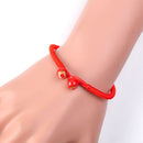 Lucky Red String Bracelets Men Women Hand Braided Ceramic Bead Bracelet Jewelry